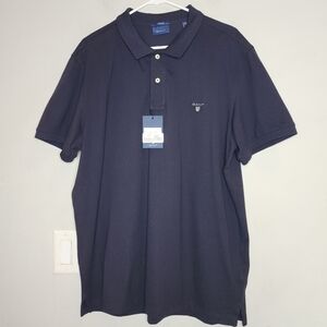NWT GANT Original Pique Polo Shirt Navy Blue Size XXL